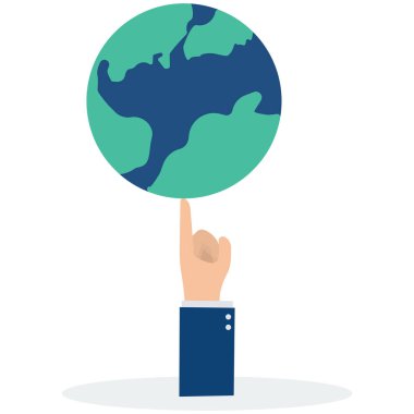 Küresel İş, uzaktan çalışma veya serbest çalışma, uluslararası şirket veya küresel iş konsepti