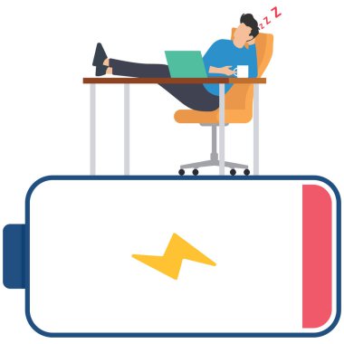 Yorgun çalışan, stresli ya da sağlıksız iş, depresyon ve patinaj, düşük enerji ya da motivasyon kaygısı