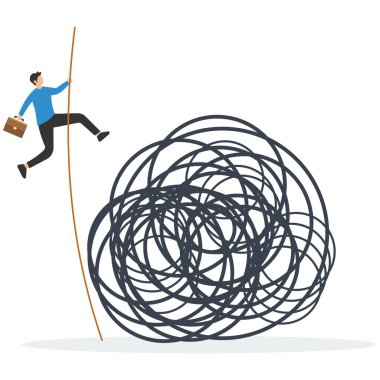 İş adamı beladan, sorunlardan, stresten kaçınır