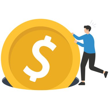 İki işletme deliğe sıkışmış bozuk paraları çıkarmak için çok çalışıyor. Ticari mali konsept