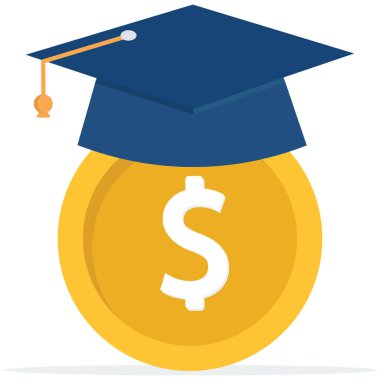 Havan topu mezuniyet şapkalı ve sertifikalı dolar para, eğitim maliyeti, okul ücreti veya burs, üniversite veya mezuniyet parası, okul giderleri veya öğrenci borçları, üniversite diploması 