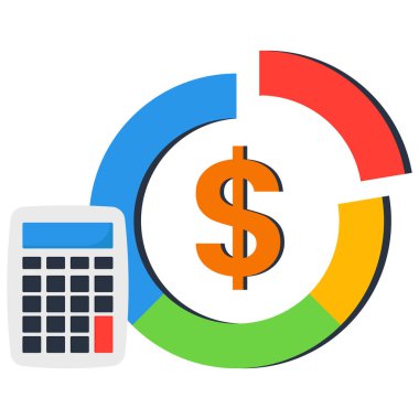 Maliyet yapısı, gider ve gelir dengesi hesaplaması, gelir, borç ve yatırım analizi, para yönetimi, bütçe veya tasarruf kavramı, maliyet yapısı hesap makineli iş adamı.