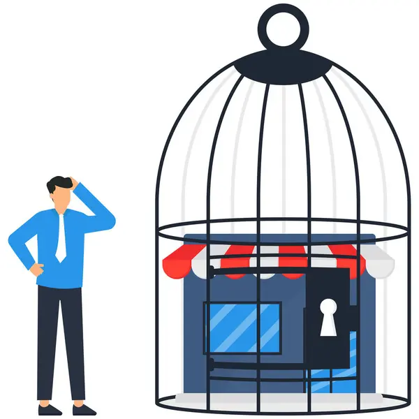 stock vector Market in the cage