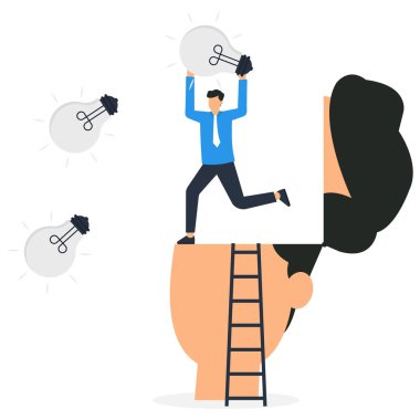 İş başarısızlığı, tükenme ya da krizden bitap düşme, yeni bir fikir ya da ilham konsepti yok, depresif iş adamı eski bozuk ampul fikirleri atıyor..