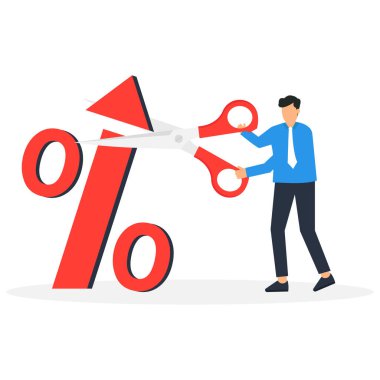 Faiz oranlarındaki kontrol faizi ve düşüş veya iş konsepti üzerindeki mali kredi,