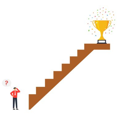 Başarı ve stratejiye merdiven inşa etmek ve hedef veya hedefe ulaşmayı, iş başarısı kavramı için hırs ve arzu geliştirmeyi ve ulaşmayı planlamak,