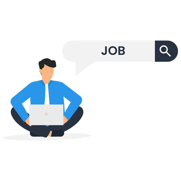 Buscando Nuevo Empleo Carrera Búsqueda Empleo Encontrar Oportunidad Buscar Vacante — Vector de stock