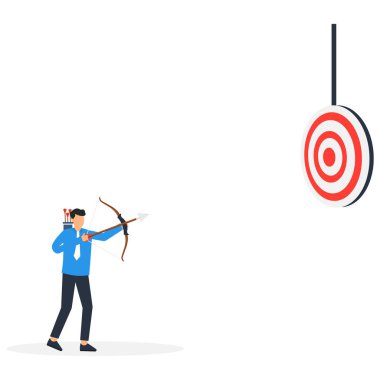 Target the aim ir strategic for success business, Aim for business growth and success concept, clipart