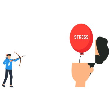 Stress and anxiety management, Success for business and stability growth concept, clipart