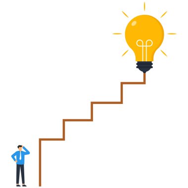 Ticari fikirler için yaratıcılık, yeni fikir veya fırsat için düşünce ve beyin fırtınası, kariyer yolu veya iş başarısı kavramı için hedef başarı,