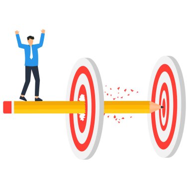 Hedefe ulaşmak ve iş, fikir, motivasyon ve hedef kavramı elde etmek için yaratıcı meydan okuma,