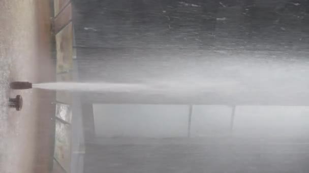 Vidéo Verticale Fontaine Source Géothermique Intérieur Dans Station Spa Aucune — Video