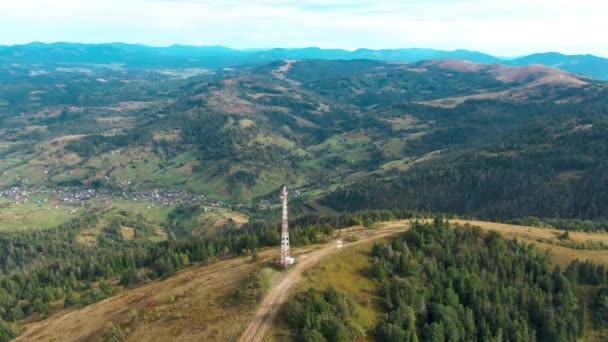 Panorama Nature Pittoresque Dans Les Montagnes Des Carpates Vue Aérienne — Video