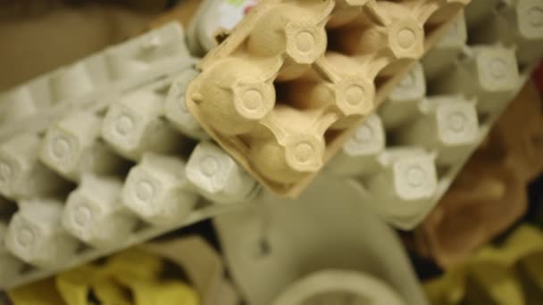 Nahaufnahme Gebrauchte Verpackungsboxen Aus Papier Für Recycling Schachteln Großaufnahme Müll — Stockvideo