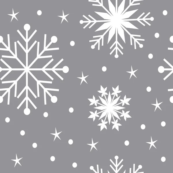 Snowflake Vector Pattern Grey Seamless Snowflake Pattern Holiday Banner Snow — Stock Vector