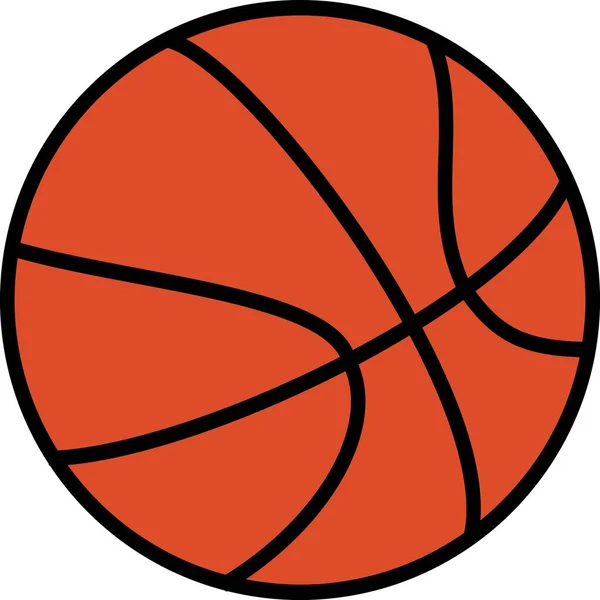 Pallone Basket Illustrazione Vettoriale Isolata Sfondo Bianco — Vettoriale Stock