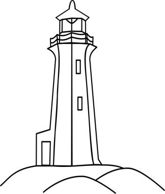 Deniz feneri simgesi. Vektör konsept illüstrasyon tasarımı için.