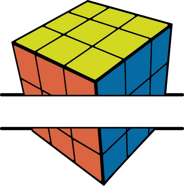 Rubiks Küp monogramı. Kombinasyon bulmaca simgesi.