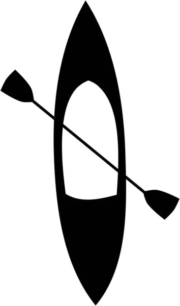 划船图标图解孤立的矢量符号符号 独木舟 独木舟图标 — 图库矢量图片