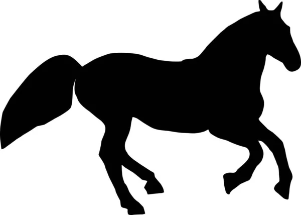 Лошадиная Икона Вектор Силуэт Бегущая Лошадь — стоковый вектор