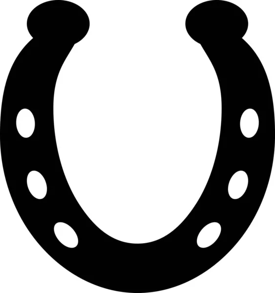 Horseshoe Zwart Vectorsilhouet Voor Logo Pictogram Horseshoe Silhouet Voor Huisstijl — Stockvector