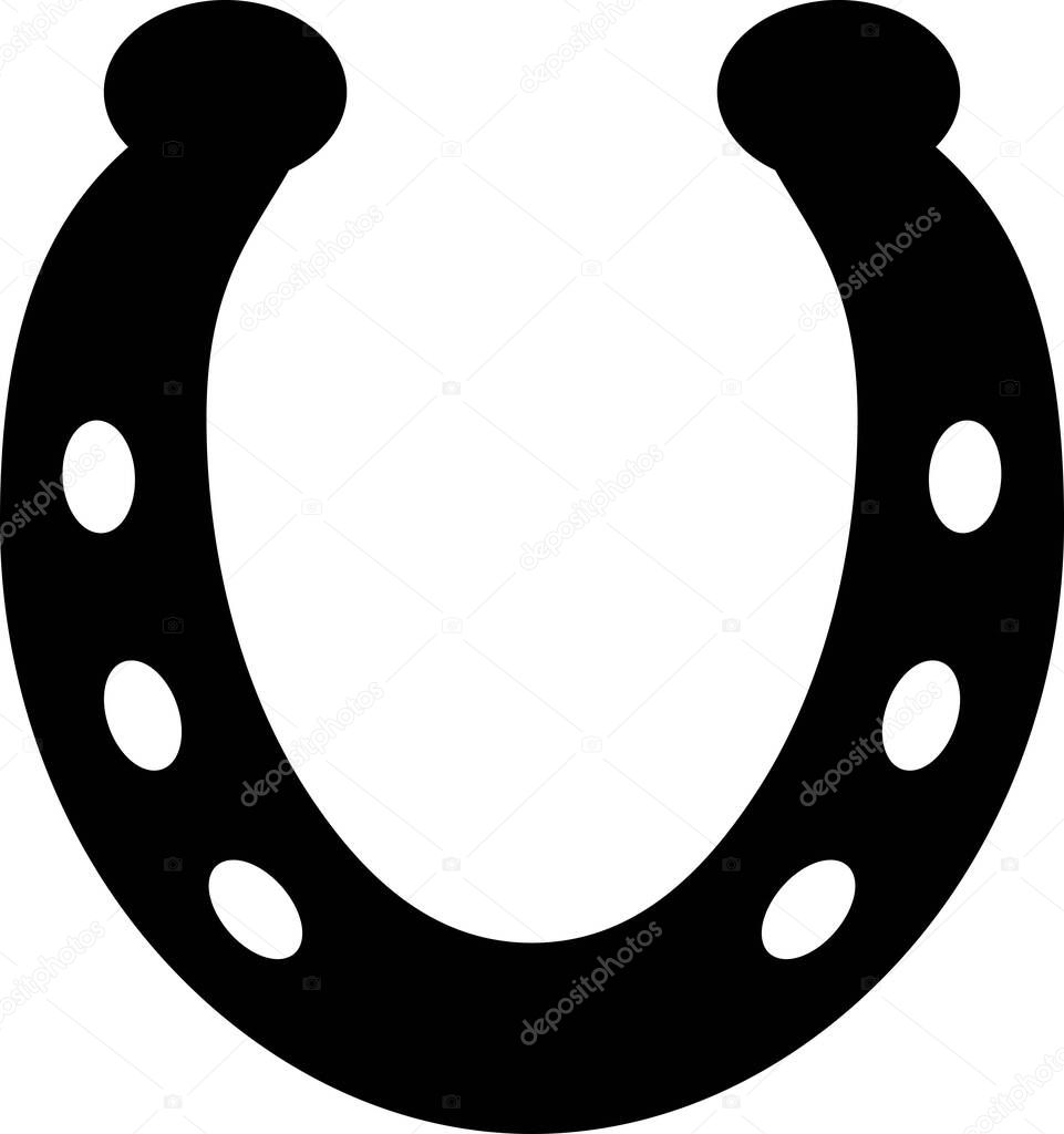 Horseshoe - black vector silhouette for logo or pictogram. Horseshoe - silhouette for corporate identity.