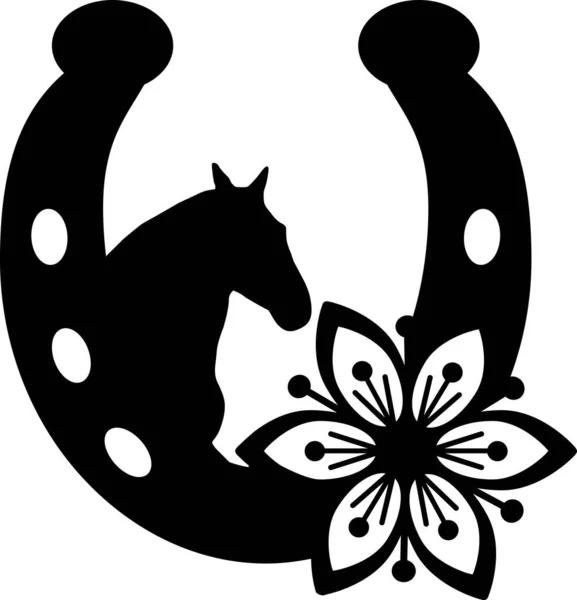 Logotipo Ferradura Cavalo Sobre Fundo Branco — Vetor de Stock