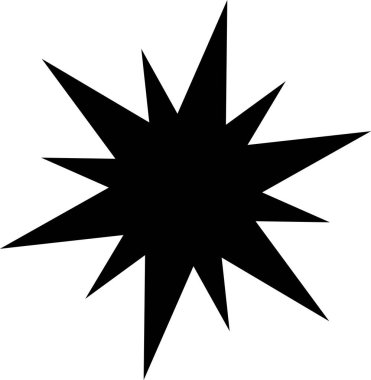 Siyah yıldız vektör simgesi. El sanatları için siluet yıldızı. Noel yıldızı tasarımı