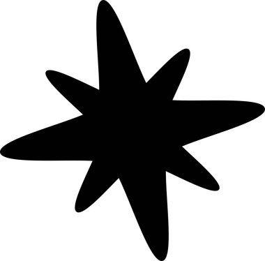 Siyah yıldız vektör simgesi. El sanatları için siluet yıldızı. Noel yıldızı tasarımı