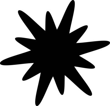 Siyah yıldız vektör simgesi. El sanatları için siluet yıldızı. Noel yıldızı tasarımı