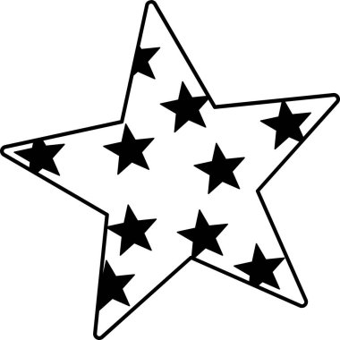 Siyah yıldız vektör simgesi. El sanatları için siluet yıldızı. Noel yıldızı tasarımı