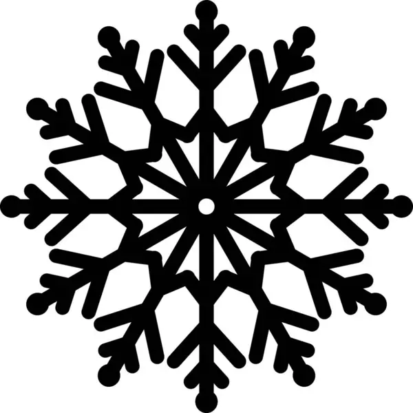 Kar tanesi ikonu. Noel ve kış teması. Beyaz arkaplanda düz siyah illüstrasyon.