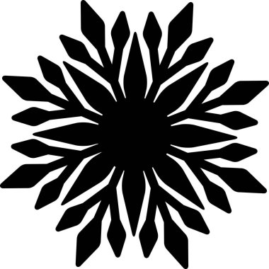 Kar tanesi ikonu. Noel ve kış teması. Beyaz arkaplanda düz siyah illüstrasyon.