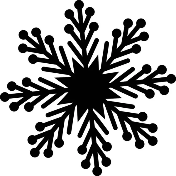 Kar tanesi ikonu. Noel ve kış teması. Beyaz arkaplanda düz siyah illüstrasyon.