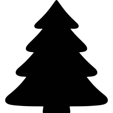 Noel Ağacı Silueti. Noel ağacı. Ağaç Arkaplanı. İzole Ağaç Vektörü Simgesi.