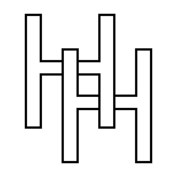 Logo Teken Dubbele Pictogram Nft Verweven Letters — Stockvector