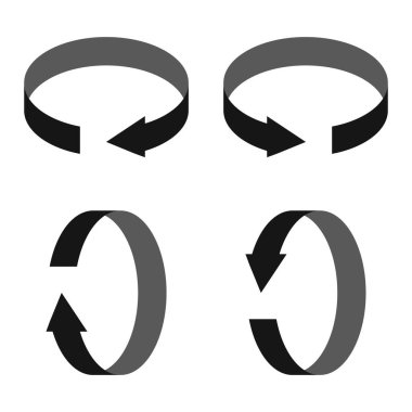 Rotation icon clockwise, counterclockwise, torque, arrow redo cancel, physics force clipart