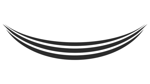 Logo Drei Geschwungene Streifen Hängematte Zeichen Sommerurlaub Strand — Stockvektor