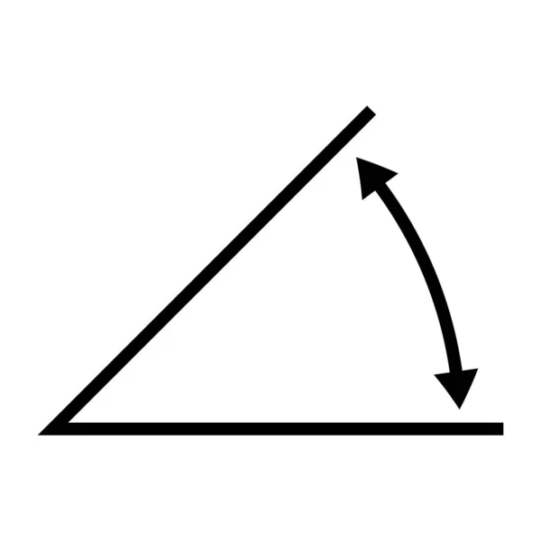 Ángulo Icono Matemáticas Vector Ángulo Símbolo Diseño Flecha Escuela — Vector de stock
