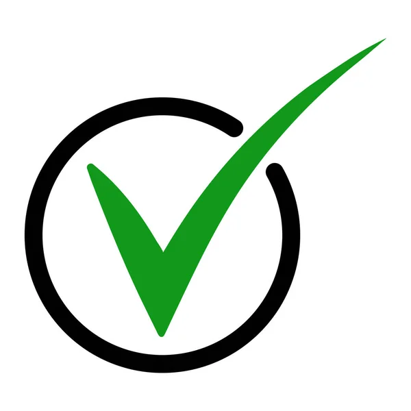 Ikona Checkmark Zielony Znak Zaznaczyć Pole Wyboru Poprawne — Wektor stockowy