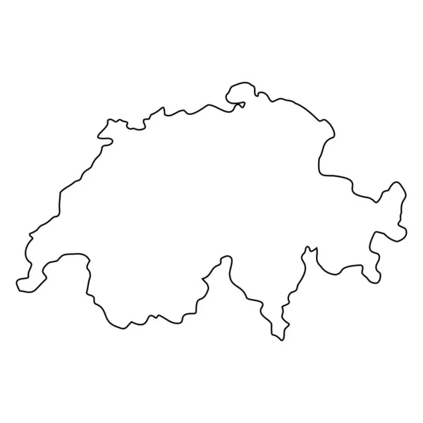 Esquema País Estado Suiza Frontera Esbozo Estado Suiza — Vector de stock