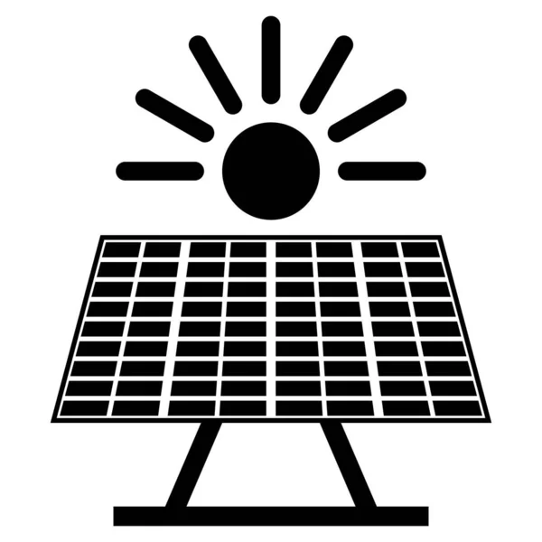 Solar Panel Icon Photovoltaic Sun Energy Generator Roof Installation Sunlight — Stock Vector