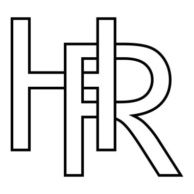 Logo işareti hr rh simge nft birbirine karışmış harfler r h