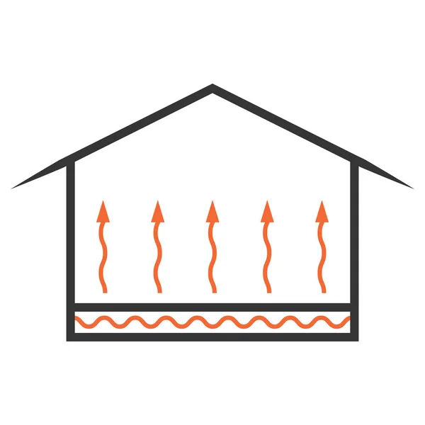 Underfloor Heating Icon Home Heating Thermal Floor Home Comfort — Stock Vector