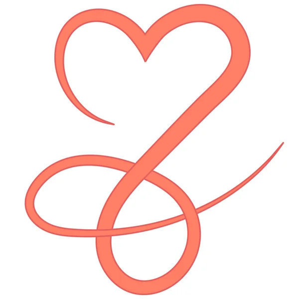 Серце Одна Лінія Кордону Любов Процвітає Рамка Вихровий Прокрутка Нічия — стоковий вектор