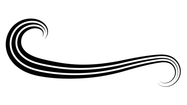 Γραμμή Wiggly Τύλιγμα Squiggly Curl Λογότυπο Καλλιγραφικό Στοιχείο — Διανυσματικό Αρχείο