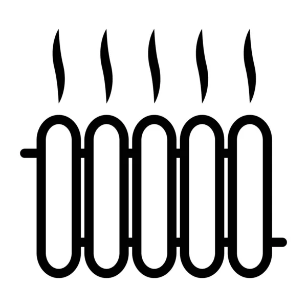 Icon Καλοριφέρ Θερμότητας Θερμάστρα Κεντρική Θέρμανση Λέβητα Αερίου Δωμάτιο — Διανυσματικό Αρχείο