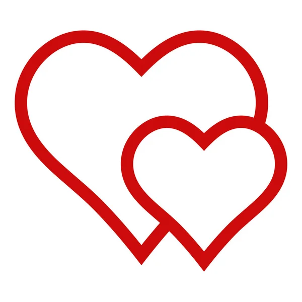 Heart Double Logo Two Love Icon Valentine Happy Day — Stock Vector