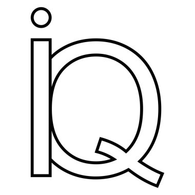 Logo işareti iq qi simgesi nft birbirine karışmış harf i q q