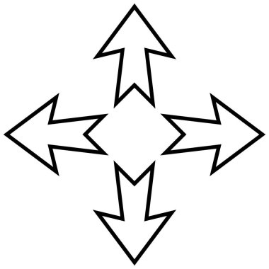 Çizgi film seyrüsefer okları ana hatları aşağı, sağ sol oklar yukarı.